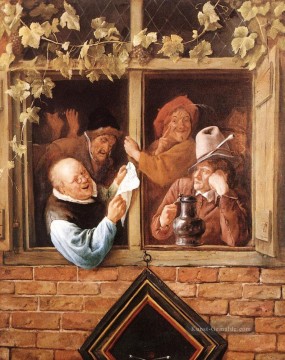  steen - Rhetoriker an einem Fenster Holländischen Genre Maler Jan Steen